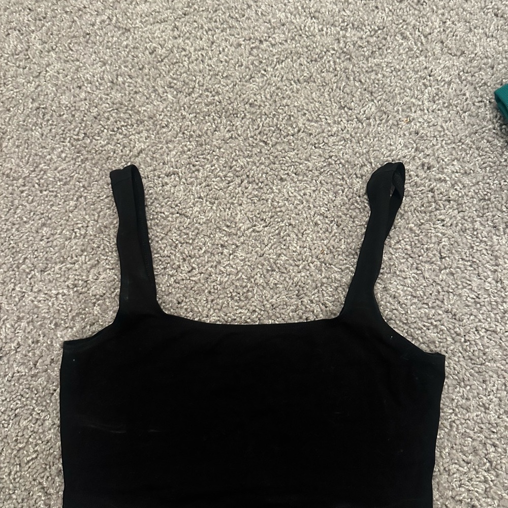 TNA Black Fitted Bustier Tank Top